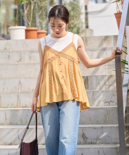 印度人造絲香緞蕾絲吊帶背心