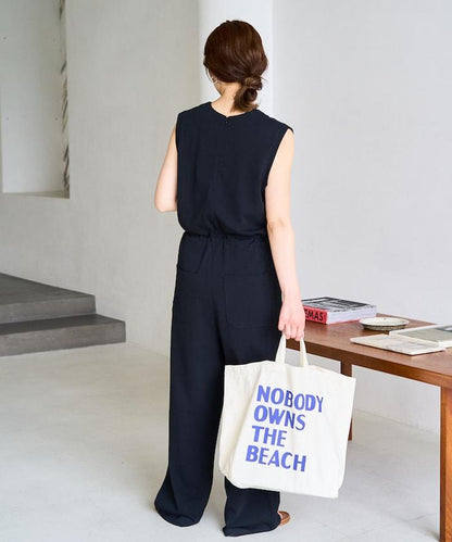 無袖腰帶連體褲