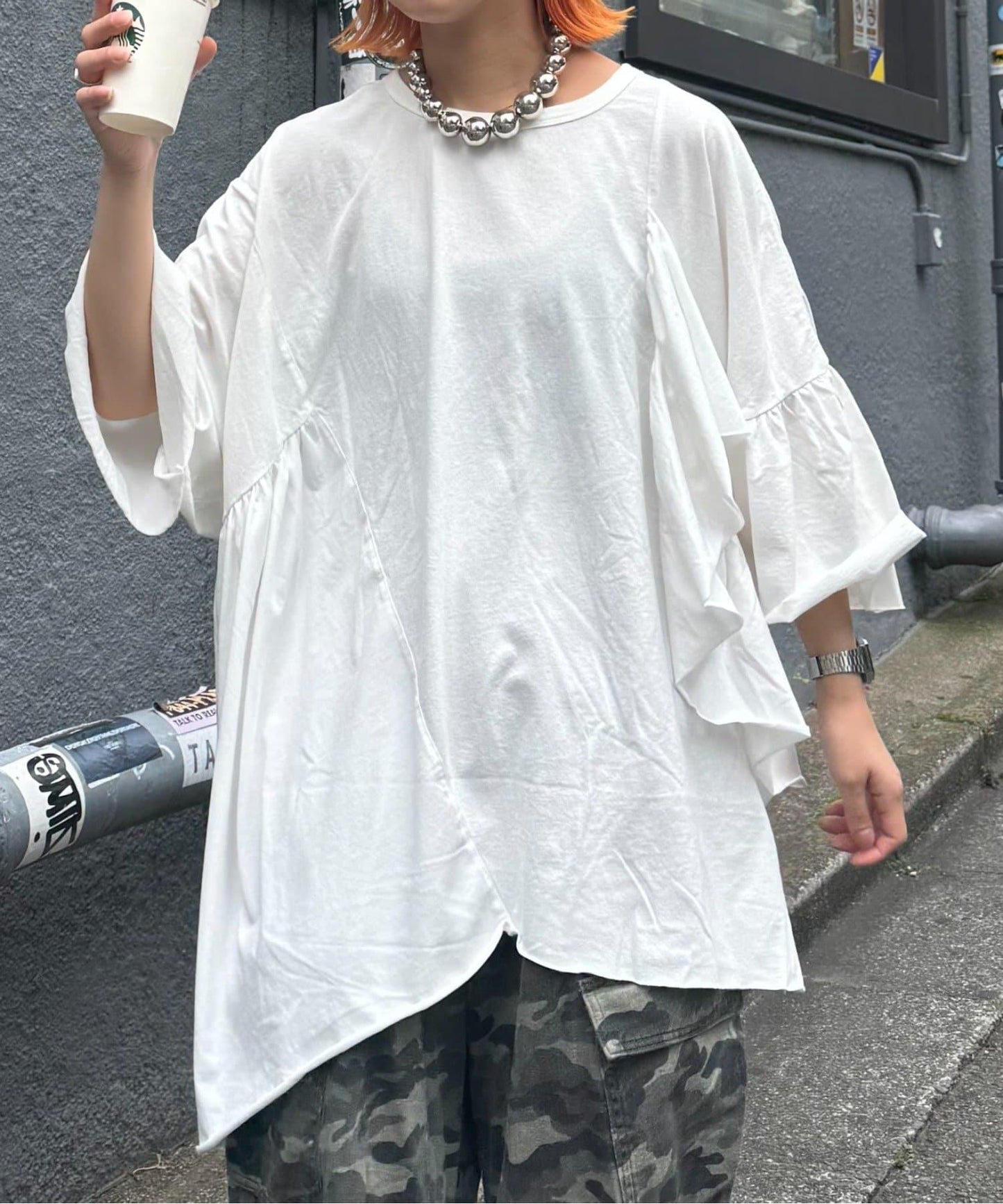 etsinta改良款荷葉邊上衣