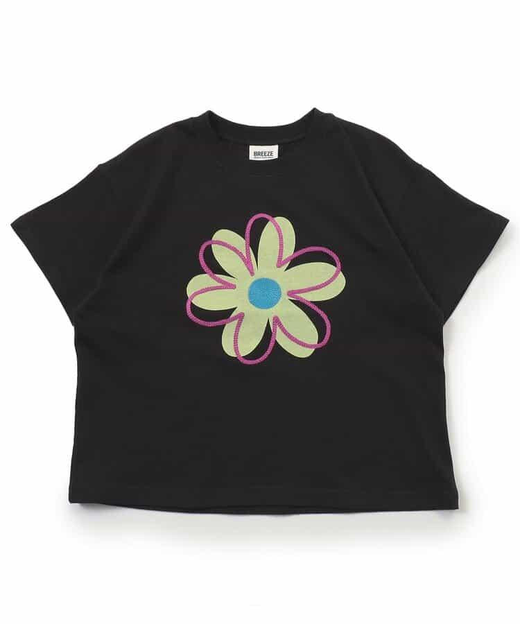 大花刺繡T恤