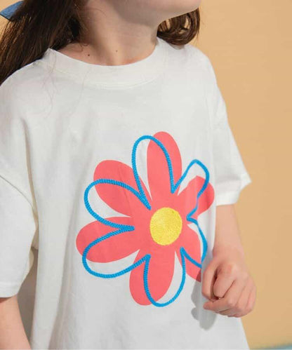 大花刺繡T恤