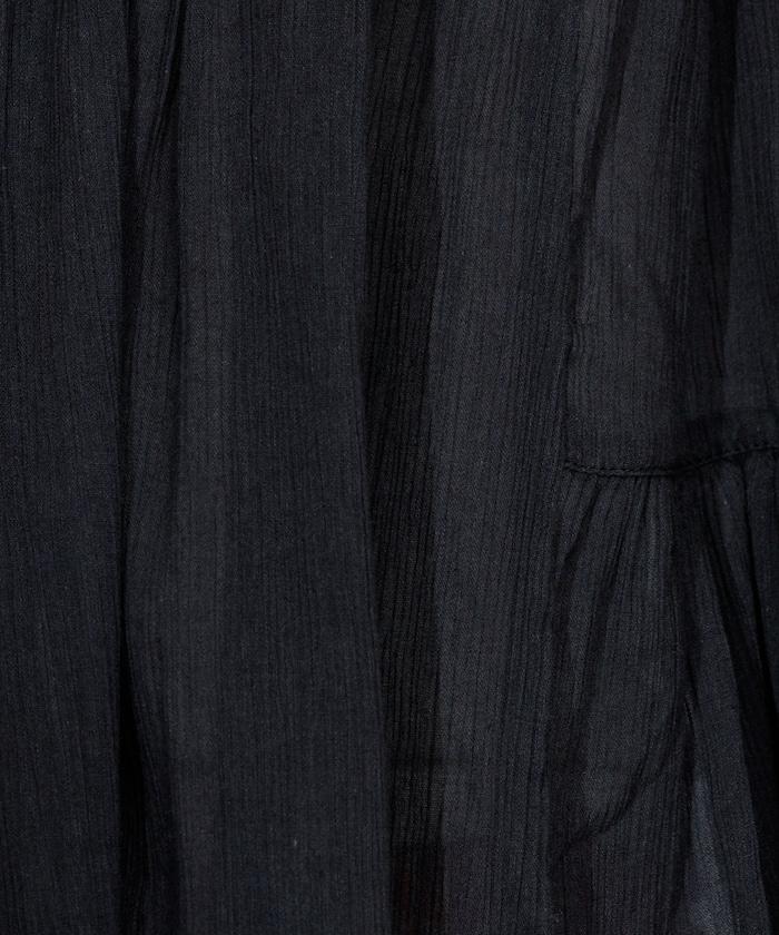 印度棉縐克雷普無袖喇叭袖上衣