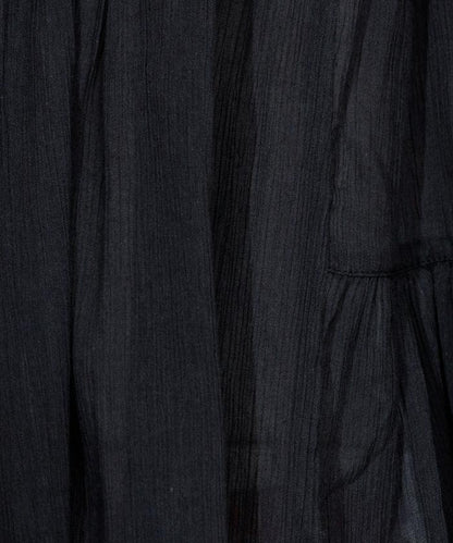 印度棉縐克雷普無袖喇叭袖上衣