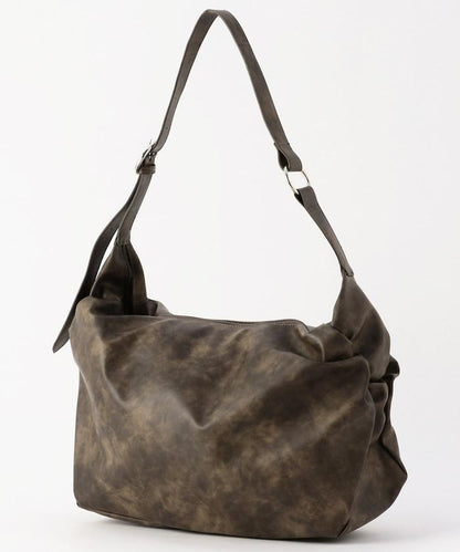 皮質圓形鉚釘肩揹包