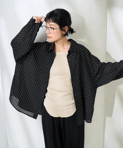 絲綢圓點襯衫