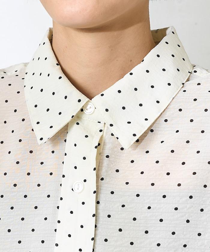 絲綢圓點襯衫