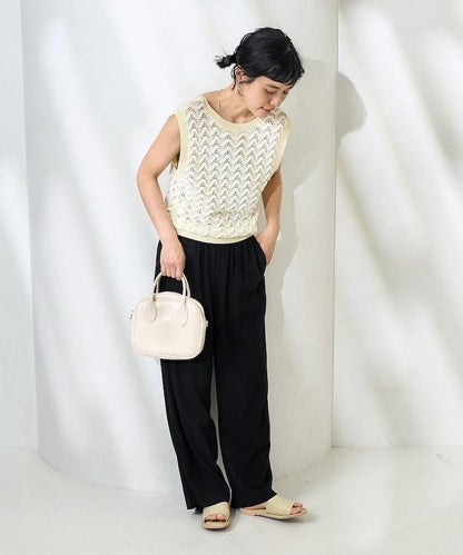 2WAY 夏季 印花針織馬甲/ 透視針織馬甲