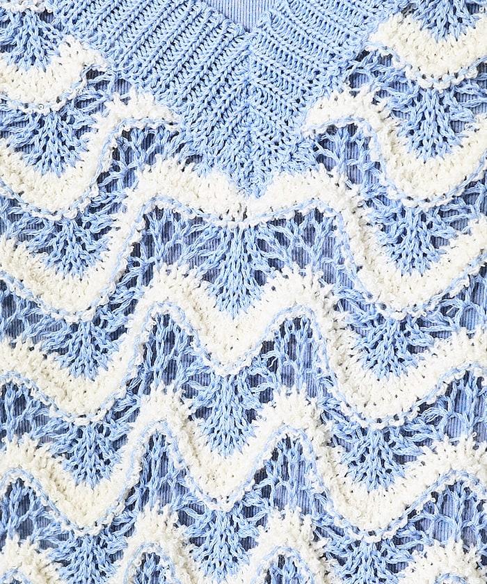 2WAY 夏季 印花針織馬甲/ 透視針織馬甲