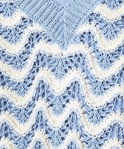 2WAY 夏季 印花針織馬甲/ 透視針織馬甲