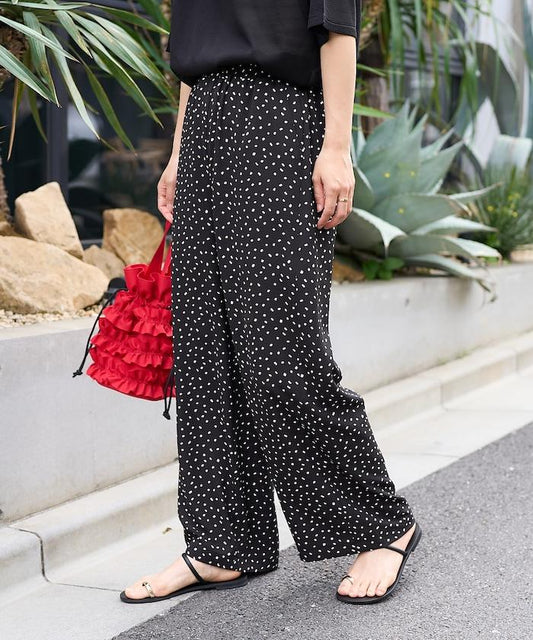 方塊點紋寬鬆褲