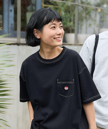 聯名 配色拼接 口袋T恤
