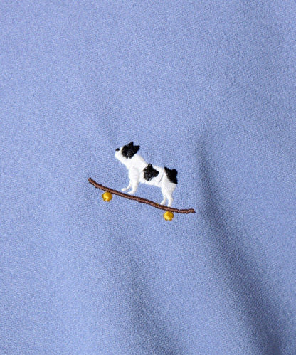 【GLOSTER/格洛斯特】法國鬥牛犬刺繡 雪紡T恤