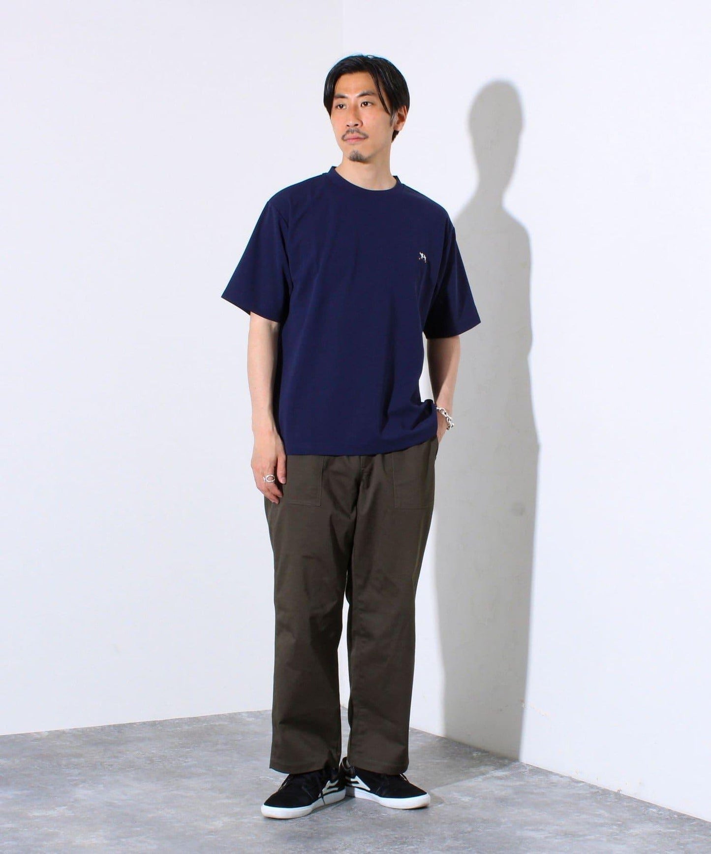 【GLOSTER/格洛斯特】法國鬥牛犬刺繡 雪紡T恤