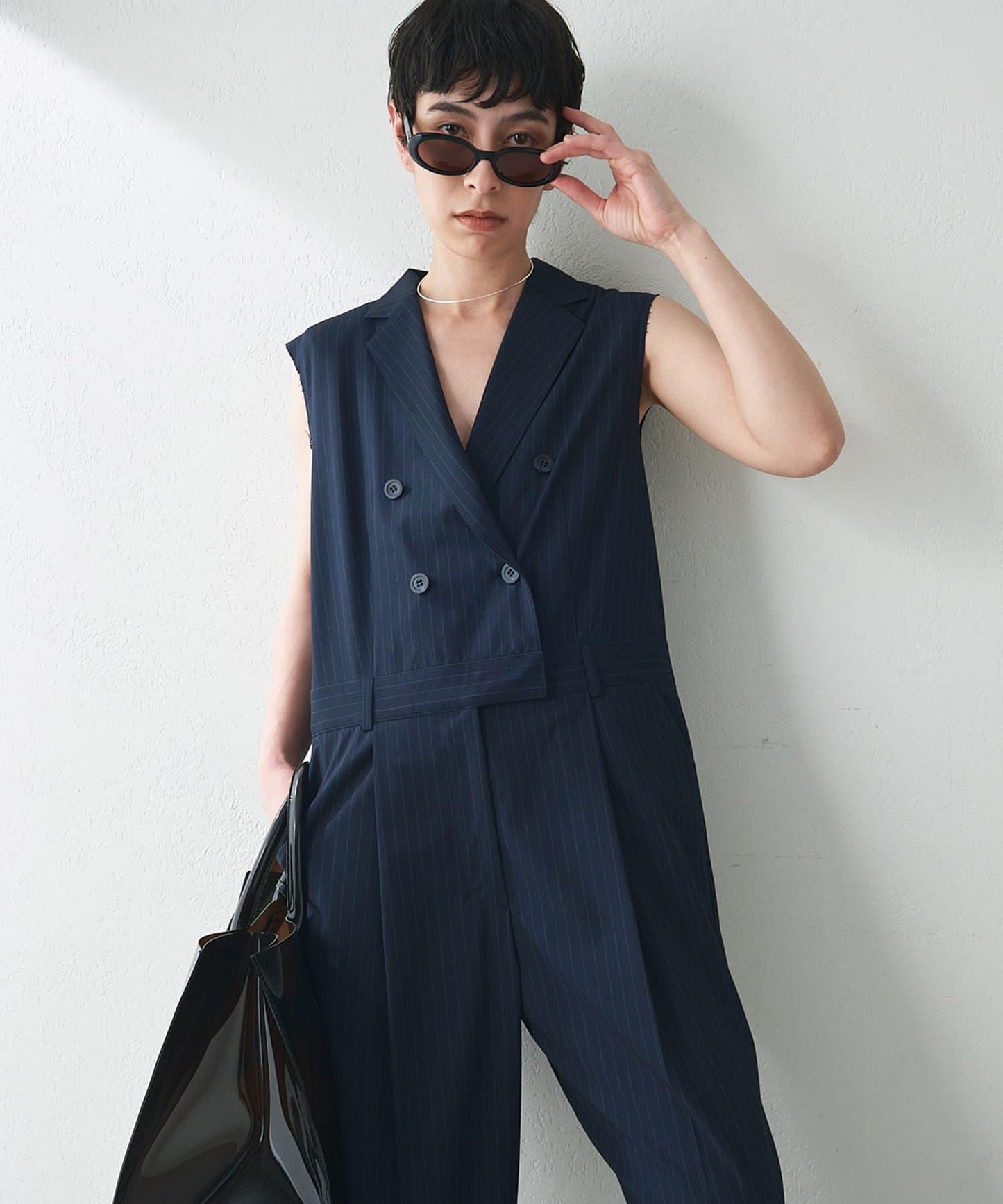 ＜網紅合作＞【THE PAUSE】領無袖連體褲服