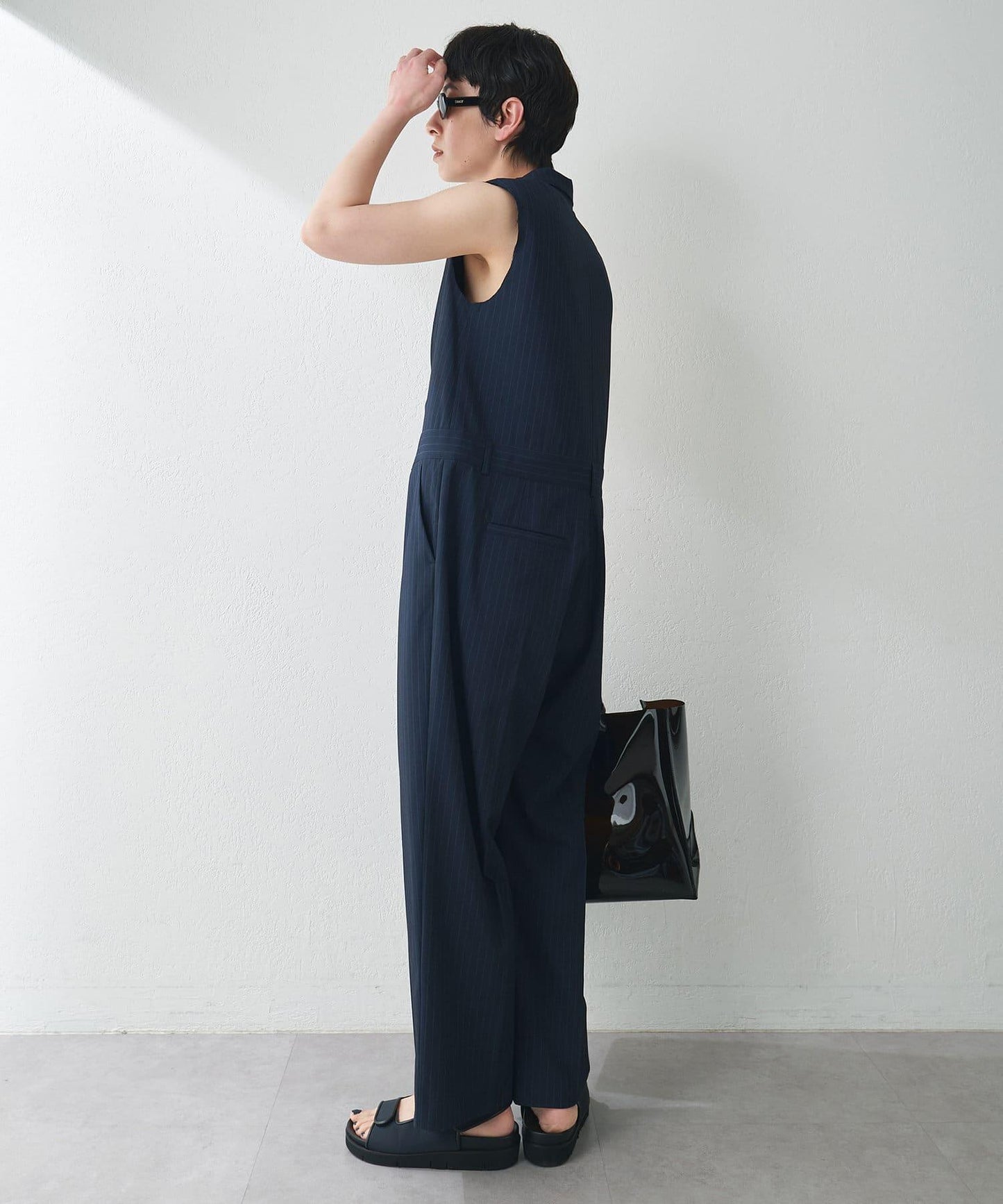 ＜網紅合作＞【THE PAUSE】領無袖連體褲服