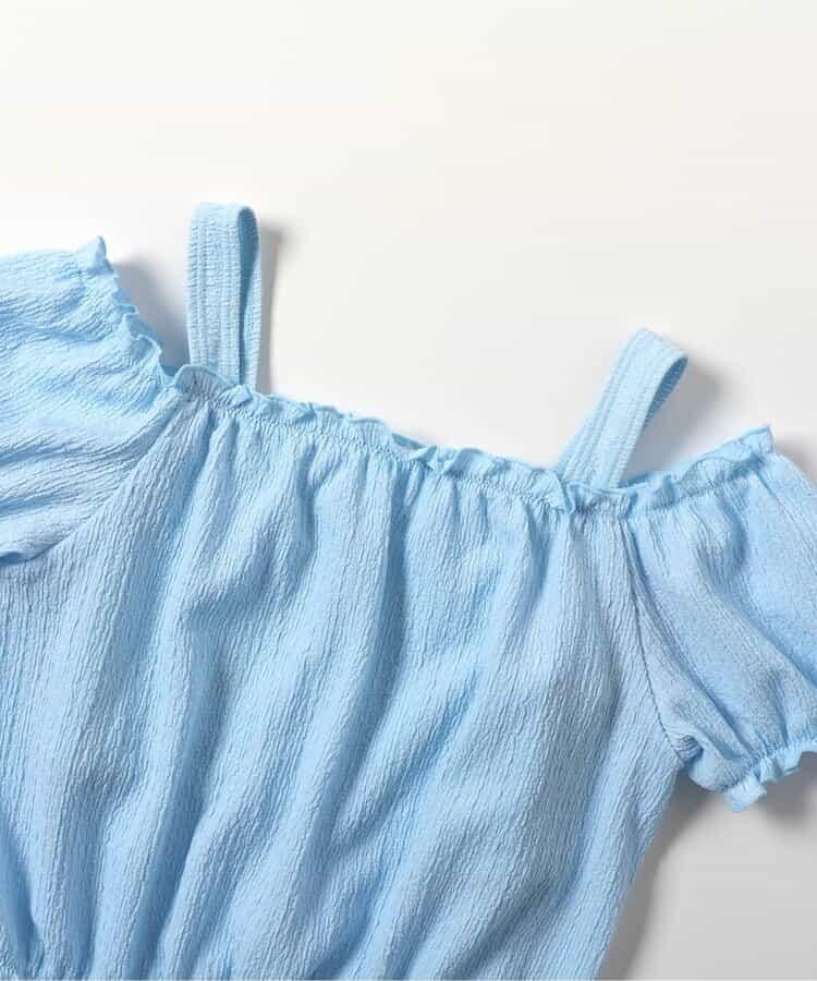 泡泡袖花卉圖案連體泳裝2件套_a