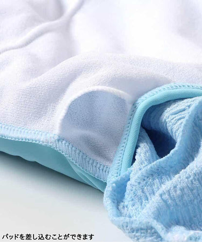 泡泡袖花卉圖案連體泳裝2件套_a