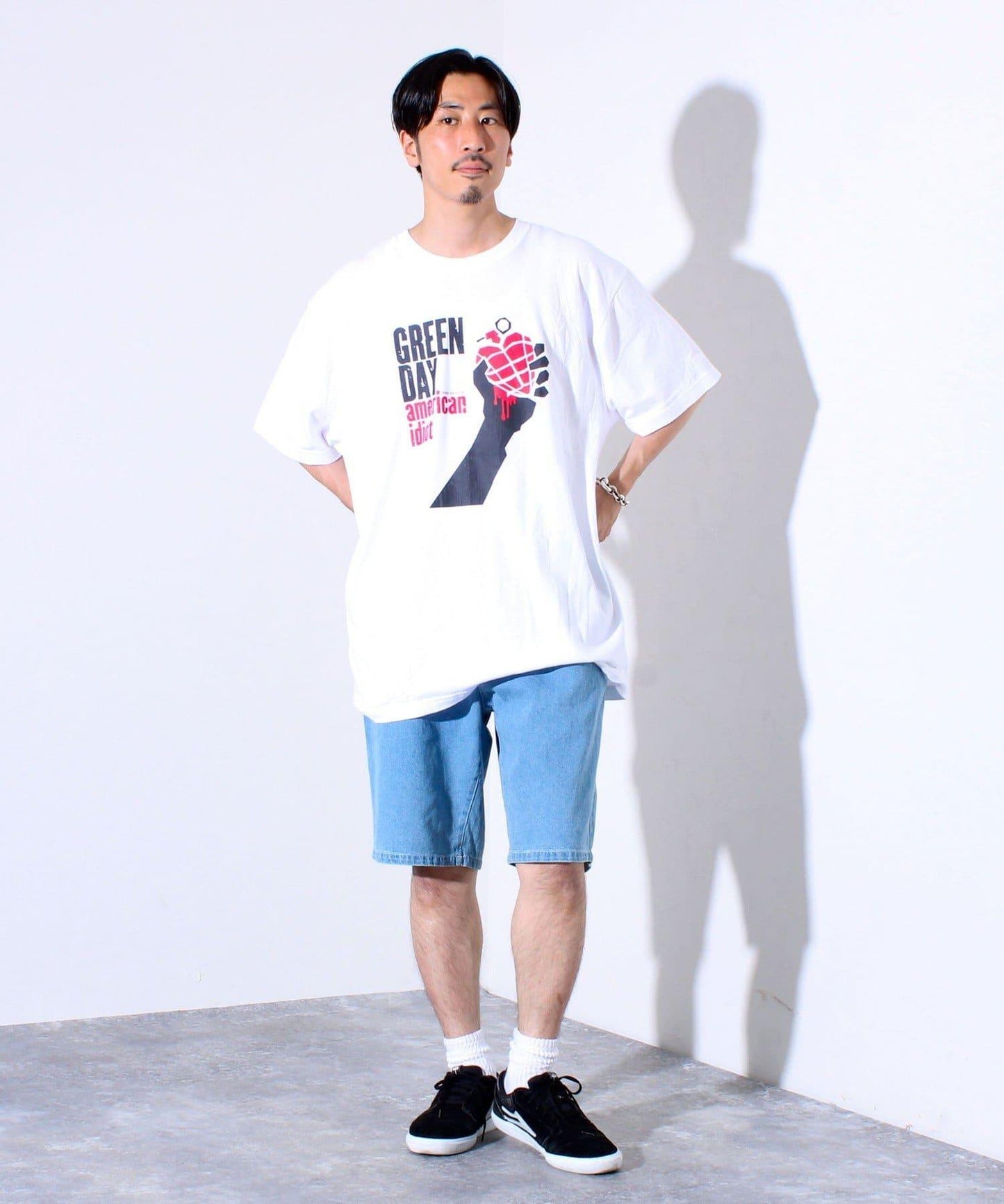 【GLOSTER】輕便牛仔短褲／仿舊風格 短褲