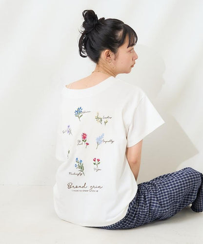 花刺繡T恤