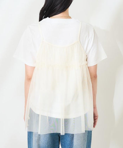 【套裝商品】蕾絲吊帶背心 T恤套裝