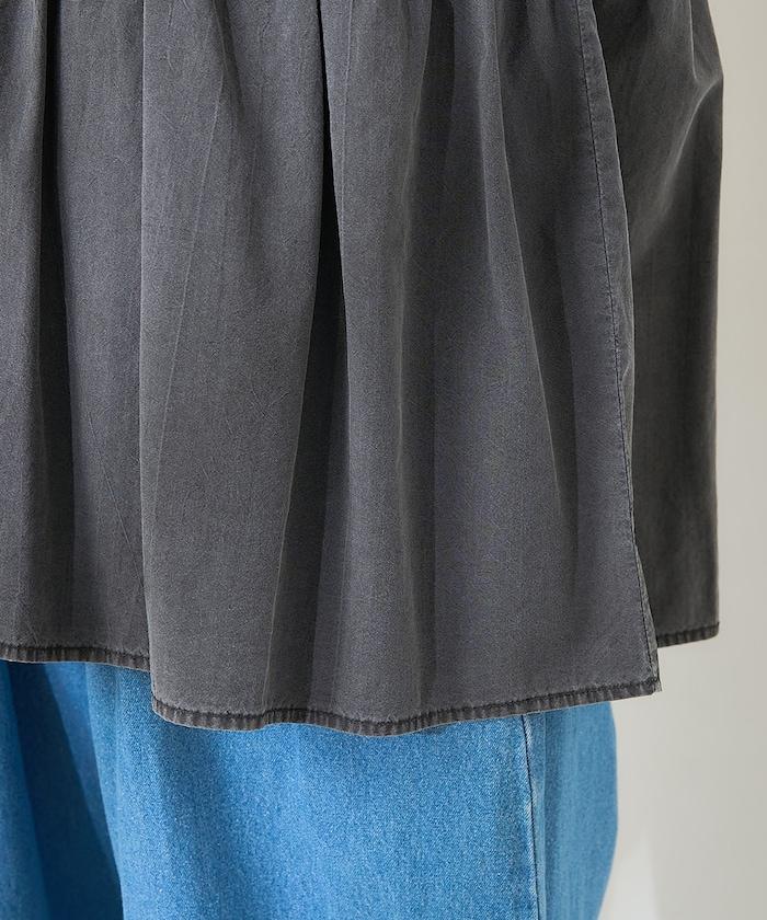 軍裝風肋紋混色法式短袖T恤