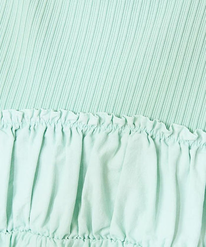 軍裝風肋紋混色法式短袖T恤