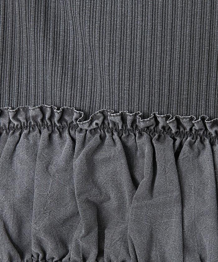 軍裝風肋紋混色法式短袖T恤