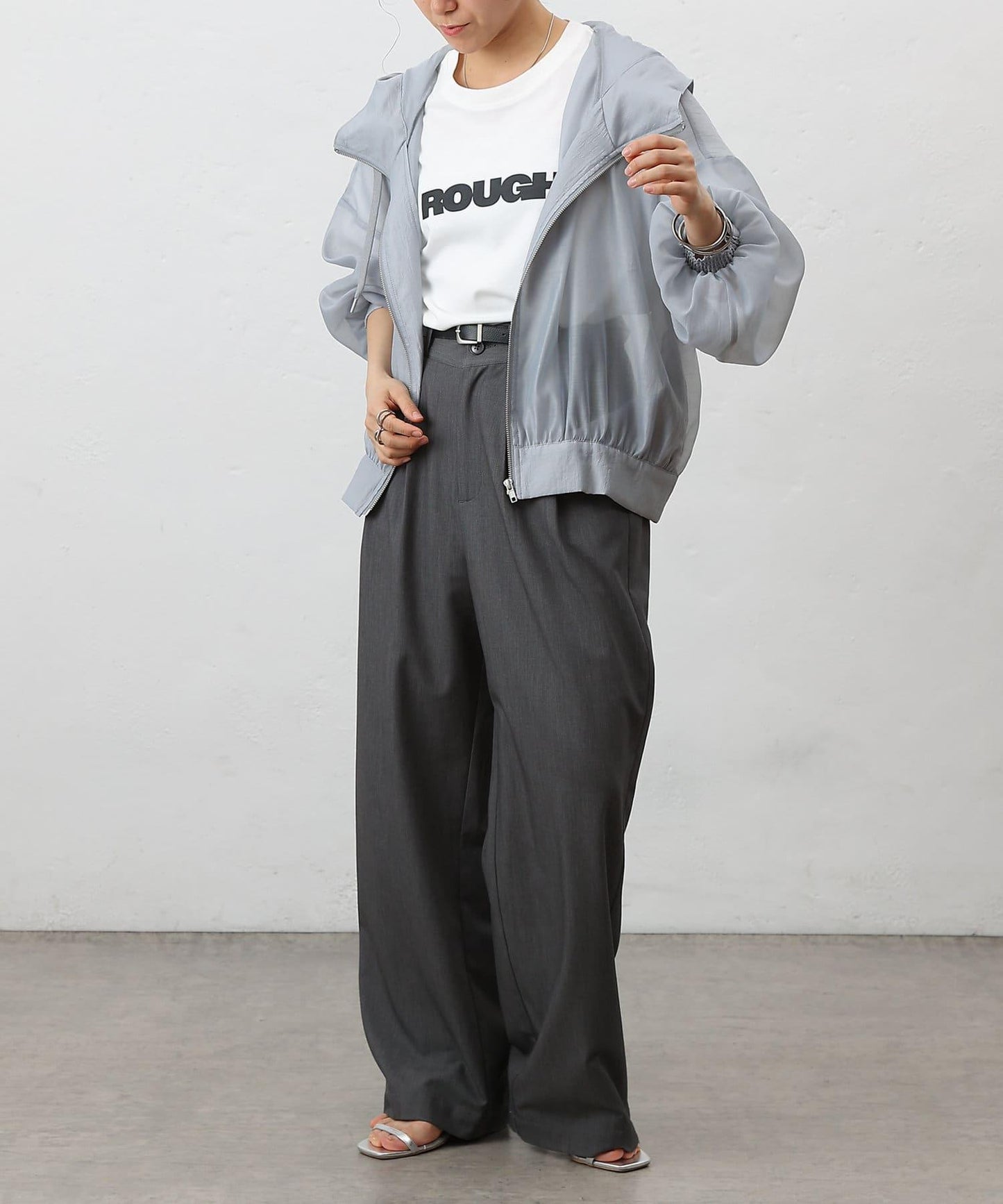 透明滌綸煮沸帶帽羽絨服