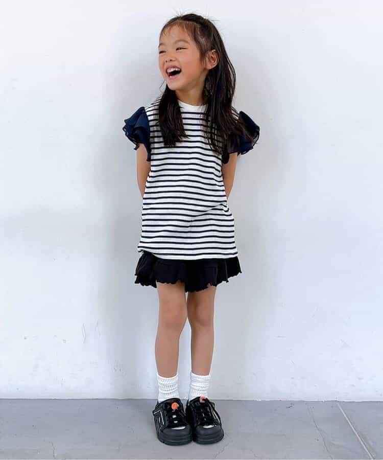 華夫餅蕾絲荷葉邊T恤