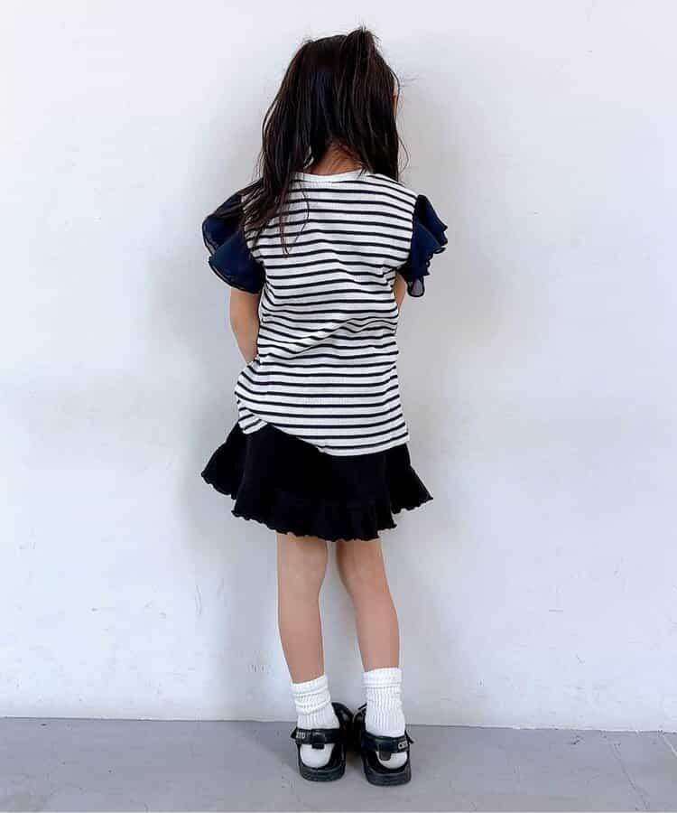 華夫餅蕾絲荷葉邊T恤