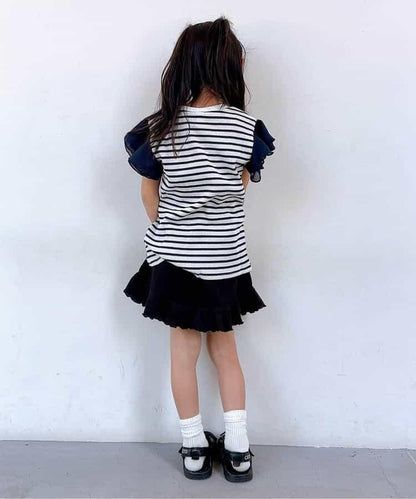 華夫餅蕾絲荷葉邊T恤