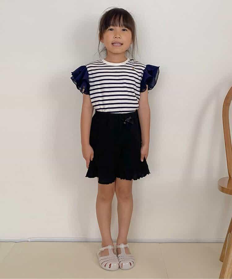 華夫餅蕾絲荷葉邊T恤