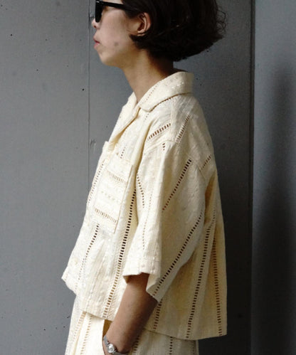 Schott×RUMBLE RED（合作款）原刺繡短袖開領襯衫