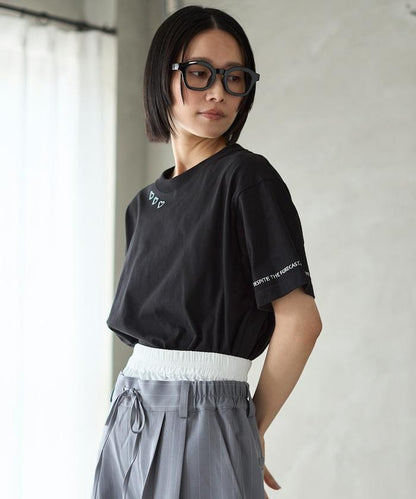 有機棉 心形 標誌刺繡T恤 / 圓領 單點標誌 刺繡短袖T恤