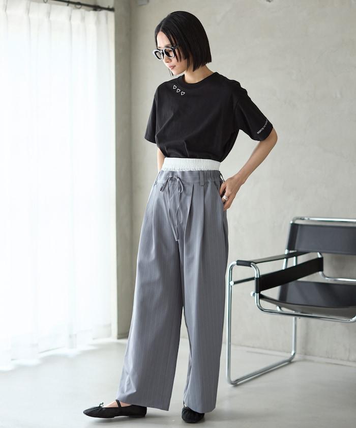 有機棉 心形 標誌刺繡T恤 / 圓領 單點標誌 刺繡短袖T恤