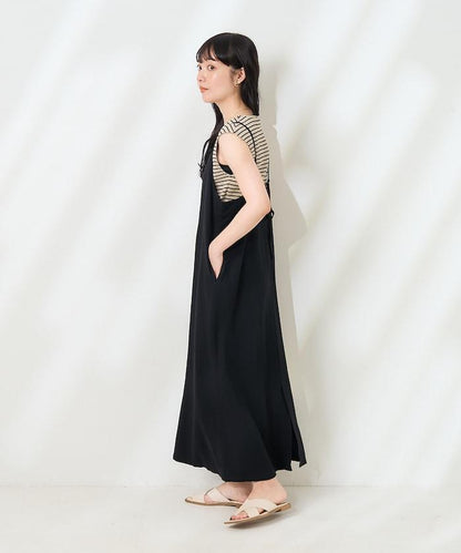 【套裝商品】亞麻粘膠 女士吊帶連衣裙 內搭套裝