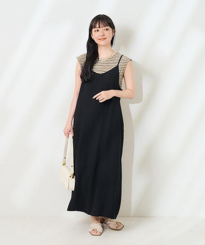 【套裝商品】亞麻粘膠 女士吊帶連衣裙 內搭套裝