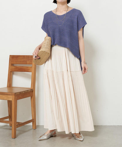 法式寬袖網眼針織衫