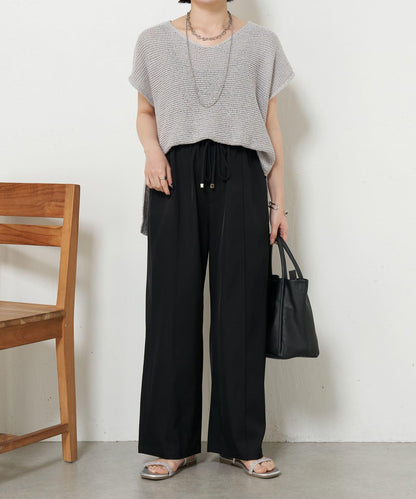 法式寬袖網眼針織衫