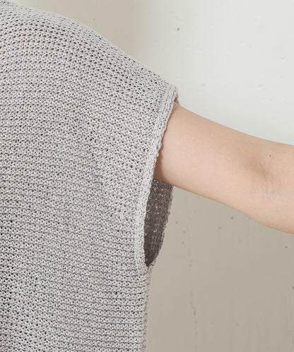 法式寬袖網眼針織衫