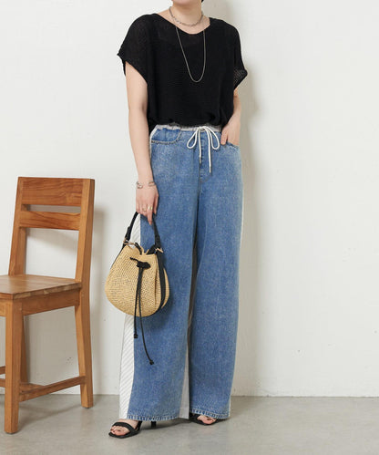 法式寬袖網眼針織衫