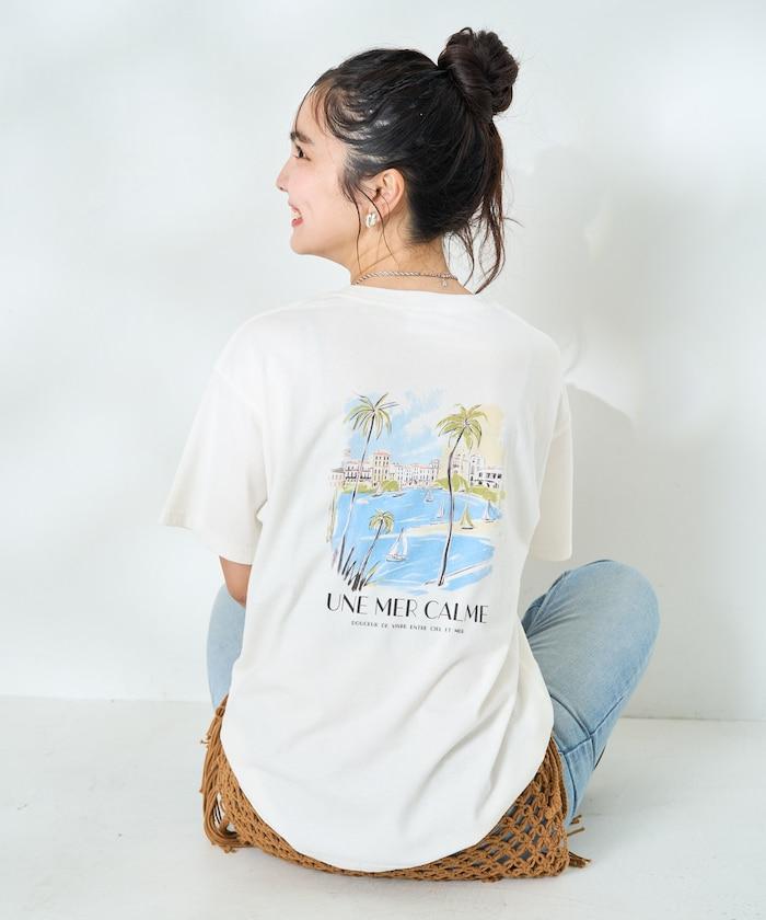 城市風景印花T恤