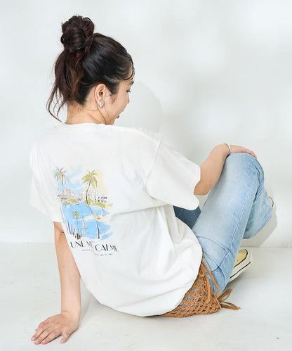 城市風景印花T恤