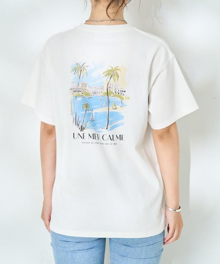 城市風景印花T恤