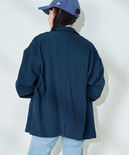 <接觸冷感/可機洗> 夏季涼爽 襯衫夾克＜可搭配套裝＞