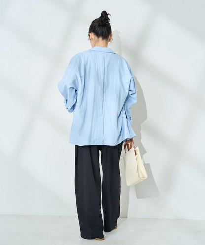 <接觸冷感/可機洗> 夏季涼爽 襯衫夾克＜可搭配套裝＞