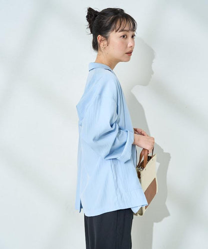 <接觸冷感/可機洗> 夏季涼爽 襯衫夾克＜可搭配套裝＞