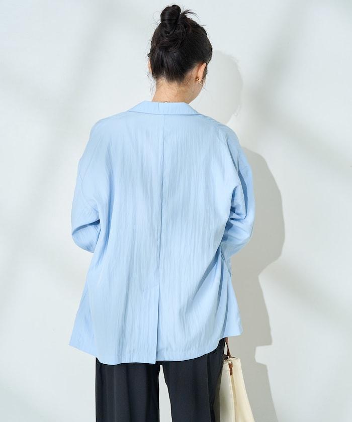 <接觸冷感/可機洗> 夏季涼爽 襯衫夾克＜可搭配套裝＞