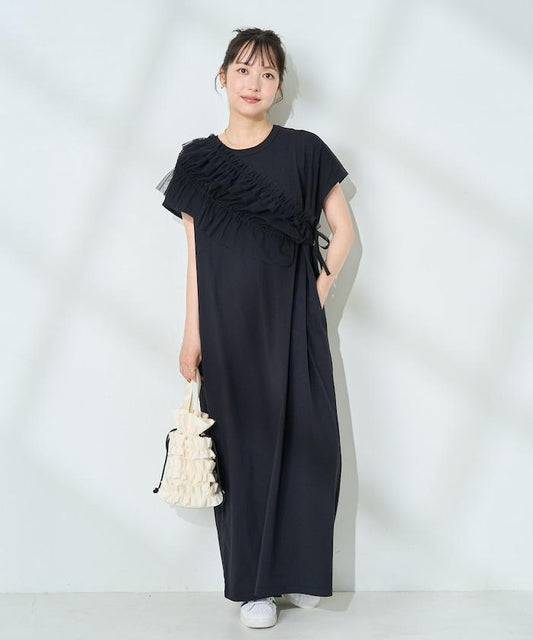 <套裝商品>多功能款 帶蕾絲荷葉邊的連衣裙