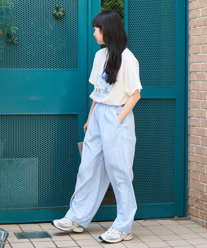 <接觸冷感> 夏季冰感 折褶 曲線 休閒褲 <套裝搭配適用>